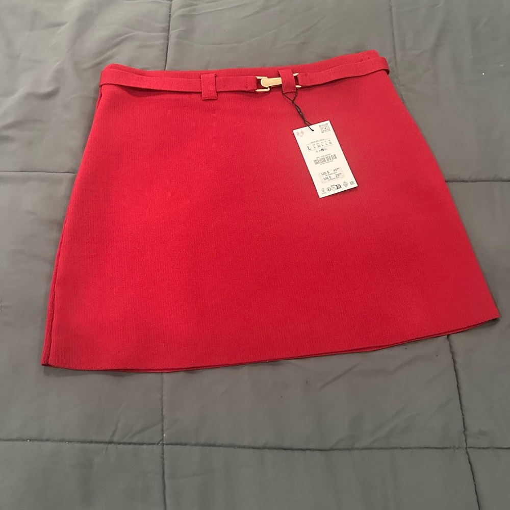 Zara Vibrant Red Mini Skirt